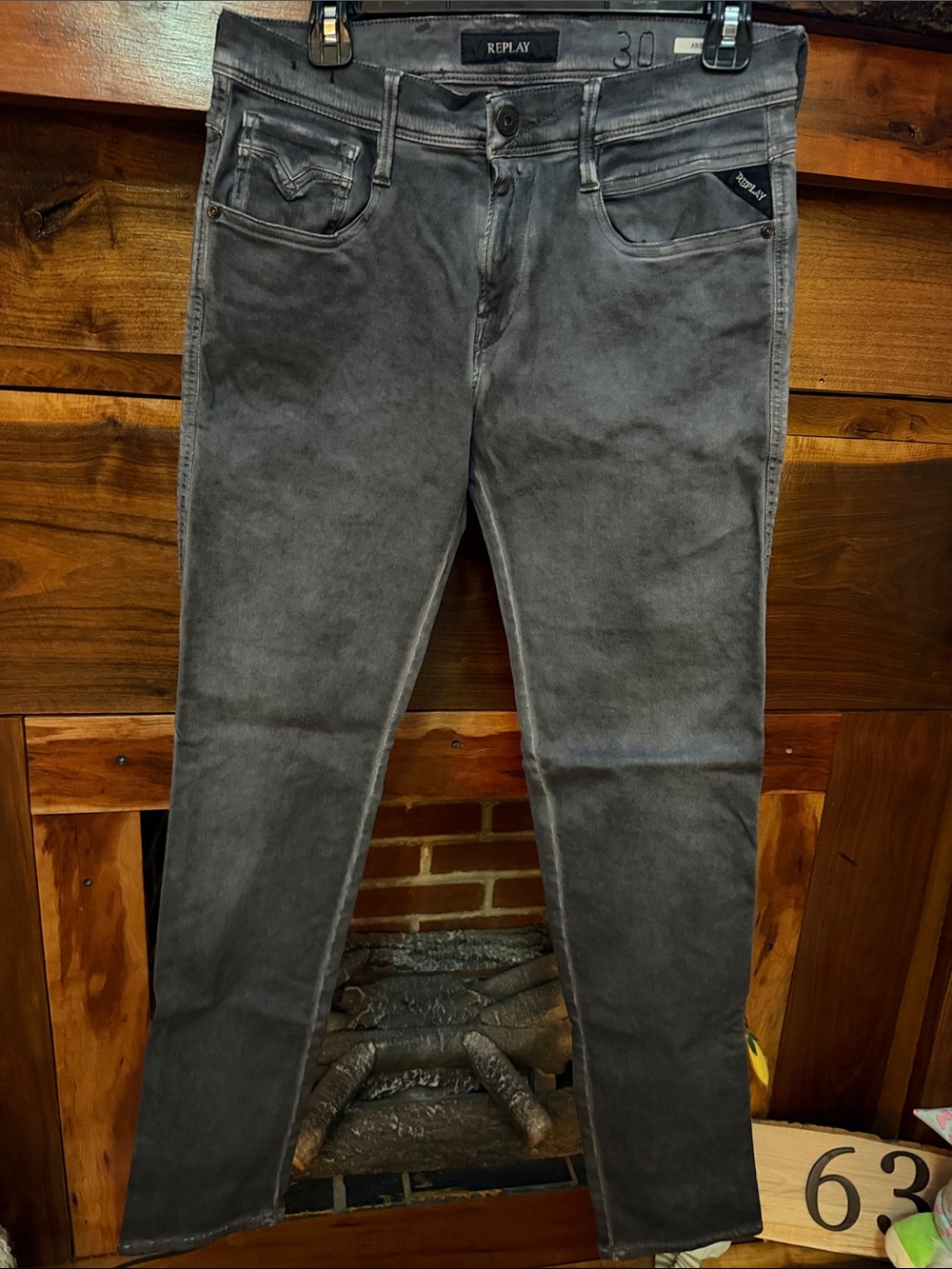 Replay Men's Slim Straight Gray Jeans